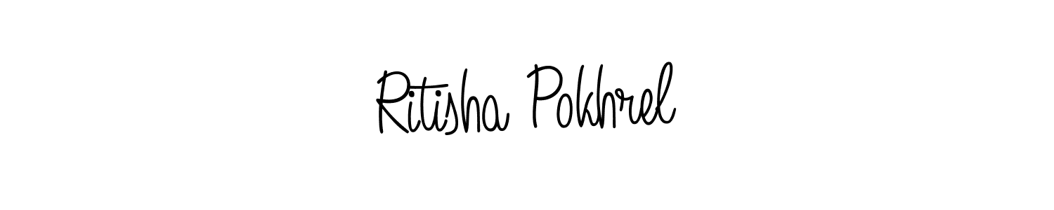 if you are searching for the best signature style for your name Ritisha Pokhrel. so please give up your signature search. here we have designed multiple signature styles  using Angelique-Rose-font-FFP. Ritisha Pokhrel signature style 5 images and pictures png