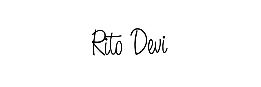 Rito Devi stylish signature style. Best Handwritten Sign (Angelique-Rose-font-FFP) for my name. Handwritten Signature Collection Ideas for my name Rito Devi. Rito Devi signature style 5 images and pictures png