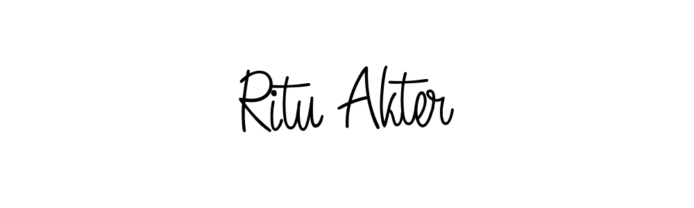 Make a beautiful signature design for name Ritu Akter. With this signature (Angelique-Rose-font-FFP) style, you can create a handwritten signature for free. Ritu Akter signature style 5 images and pictures png