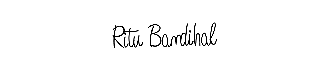 Use a signature maker to create a handwritten signature online. With this signature software, you can design (Angelique-Rose-font-FFP) your own signature for name Ritu Bandihal. Ritu Bandihal signature style 5 images and pictures png