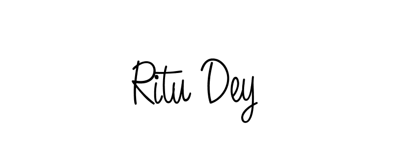 Use a signature maker to create a handwritten signature online. With this signature software, you can design (Angelique-Rose-font-FFP) your own signature for name Ritu Dey. Ritu Dey signature style 5 images and pictures png