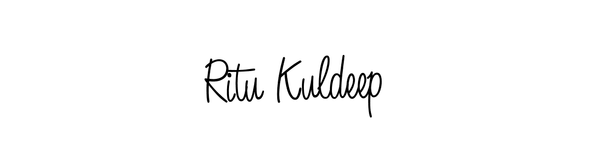 The best way (Angelique-Rose-font-FFP) to make a short signature is to pick only two or three words in your name. The name Ritu Kuldeep include a total of six letters. For converting this name. Ritu Kuldeep signature style 5 images and pictures png