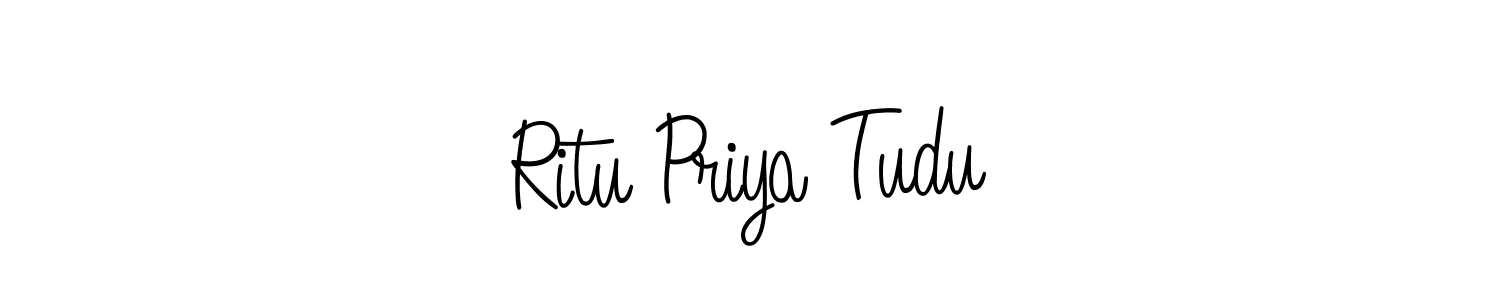 Use a signature maker to create a handwritten signature online. With this signature software, you can design (Angelique-Rose-font-FFP) your own signature for name Ritu Priya Tudu. Ritu Priya Tudu signature style 5 images and pictures png