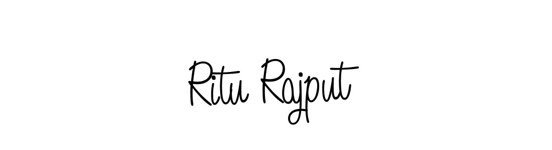 The best way (Angelique-Rose-font-FFP) to make a short signature is to pick only two or three words in your name. The name Ritu Rajput include a total of six letters. For converting this name. Ritu Rajput signature style 5 images and pictures png