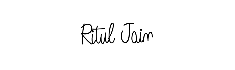 You should practise on your own different ways (Angelique-Rose-font-FFP) to write your name (Ritul Jain) in signature. don't let someone else do it for you. Ritul Jain signature style 5 images and pictures png