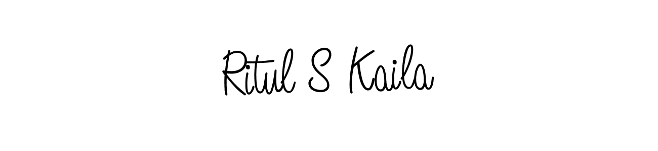 Ritul S Kaila stylish signature style. Best Handwritten Sign (Angelique-Rose-font-FFP) for my name. Handwritten Signature Collection Ideas for my name Ritul S Kaila. Ritul S Kaila signature style 5 images and pictures png