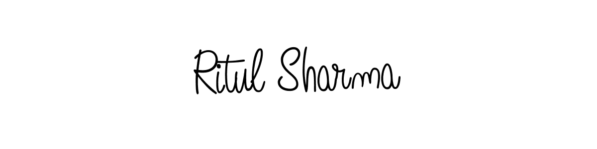 Ritul Sharma stylish signature style. Best Handwritten Sign (Angelique-Rose-font-FFP) for my name. Handwritten Signature Collection Ideas for my name Ritul Sharma. Ritul Sharma signature style 5 images and pictures png