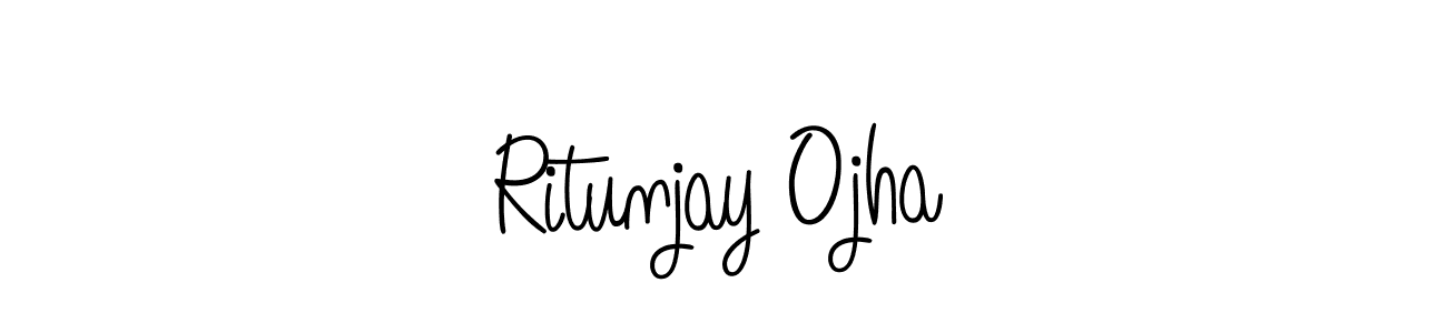 Ritunjay Ojha stylish signature style. Best Handwritten Sign (Angelique-Rose-font-FFP) for my name. Handwritten Signature Collection Ideas for my name Ritunjay Ojha. Ritunjay Ojha signature style 5 images and pictures png