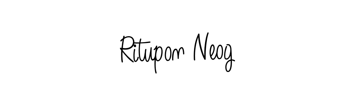 Design your own signature with our free online signature maker. With this signature software, you can create a handwritten (Angelique-Rose-font-FFP) signature for name Ritupon Neog. Ritupon Neog signature style 5 images and pictures png