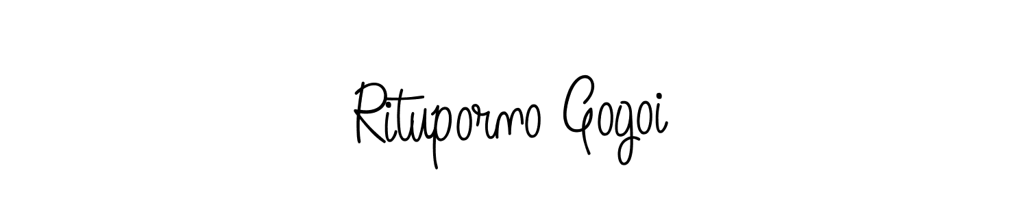 Make a beautiful signature design for name Rituporno Gogoi. With this signature (Angelique-Rose-font-FFP) style, you can create a handwritten signature for free. Rituporno Gogoi signature style 5 images and pictures png