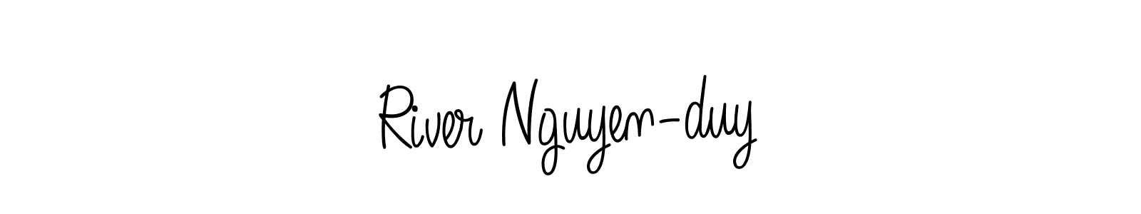 Create a beautiful signature design for name River Nguyen-duy. With this signature (Angelique-Rose-font-FFP) fonts, you can make a handwritten signature for free. River Nguyen-duy signature style 5 images and pictures png