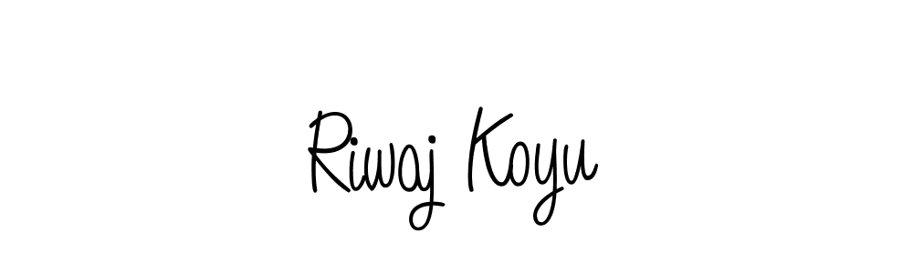 Design your own signature with our free online signature maker. With this signature software, you can create a handwritten (Angelique-Rose-font-FFP) signature for name Riwaj Koyu. Riwaj Koyu signature style 5 images and pictures png