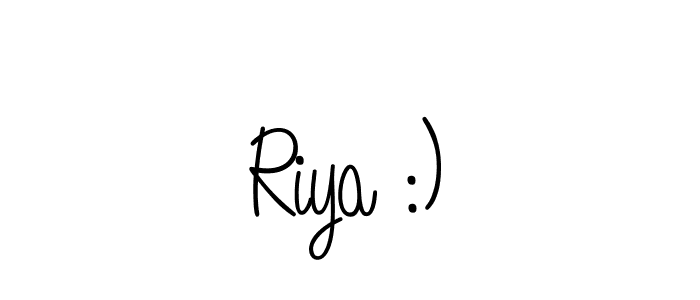 Riya :) stylish signature style. Best Handwritten Sign (Angelique-Rose-font-FFP) for my name. Handwritten Signature Collection Ideas for my name Riya :). Riya :) signature style 5 images and pictures png