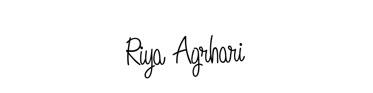 Design your own signature with our free online signature maker. With this signature software, you can create a handwritten (Angelique-Rose-font-FFP) signature for name Riya Agrhari. Riya Agrhari signature style 5 images and pictures png