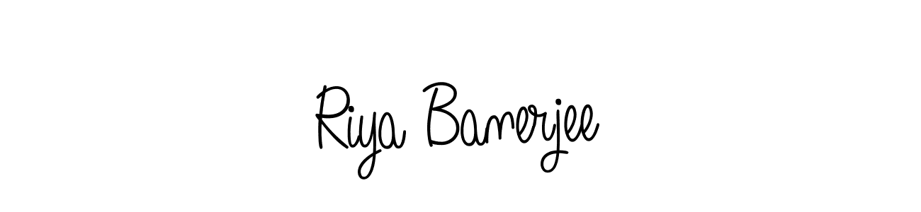 Use a signature maker to create a handwritten signature online. With this signature software, you can design (Angelique-Rose-font-FFP) your own signature for name Riya Banerjee. Riya Banerjee signature style 5 images and pictures png