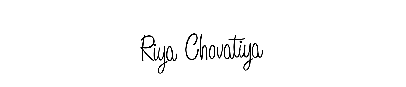 How to make Riya Chovatiya name signature. Use Angelique-Rose-font-FFP style for creating short signs online. This is the latest handwritten sign. Riya Chovatiya signature style 5 images and pictures png