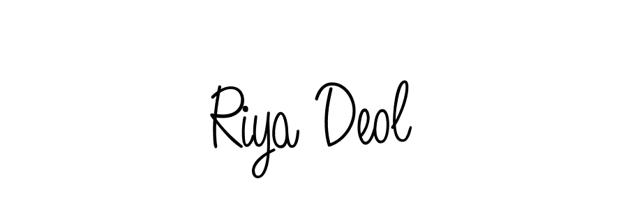 Design your own signature with our free online signature maker. With this signature software, you can create a handwritten (Angelique-Rose-font-FFP) signature for name Riya Deol. Riya Deol signature style 5 images and pictures png