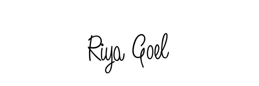 Use a signature maker to create a handwritten signature online. With this signature software, you can design (Angelique-Rose-font-FFP) your own signature for name Riya Goel. Riya Goel signature style 5 images and pictures png