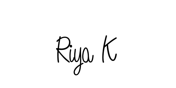 Make a beautiful signature design for name Riya K. With this signature (Angelique-Rose-font-FFP) style, you can create a handwritten signature for free. Riya K signature style 5 images and pictures png