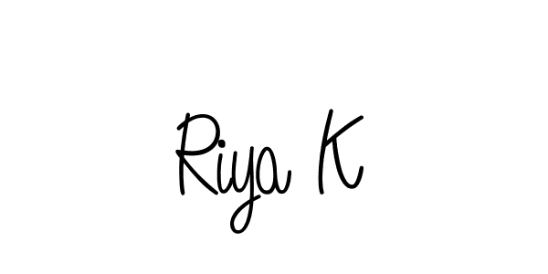 Make a beautiful signature design for name Riya K. With this signature (Angelique-Rose-font-FFP) style, you can create a handwritten signature for free. Riya K signature style 5 images and pictures png