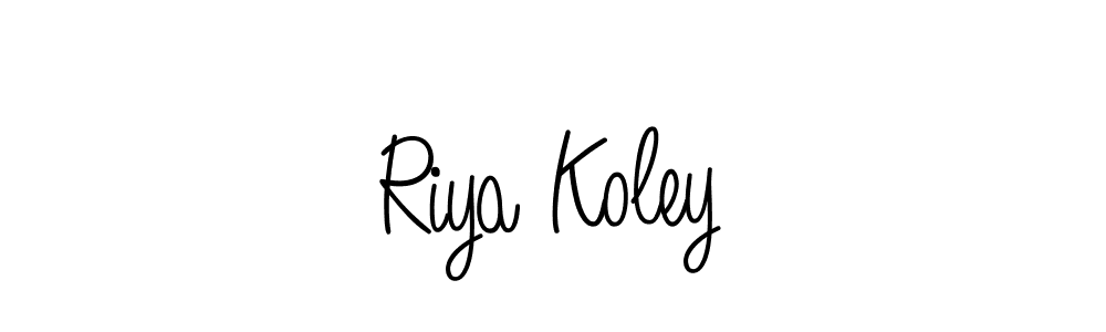 Use a signature maker to create a handwritten signature online. With this signature software, you can design (Angelique-Rose-font-FFP) your own signature for name Riya Koley. Riya Koley signature style 5 images and pictures png