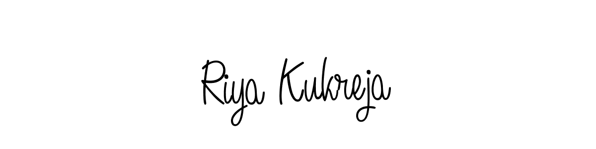 The best way (Angelique-Rose-font-FFP) to make a short signature is to pick only two or three words in your name. The name Riya Kukreja include a total of six letters. For converting this name. Riya Kukreja signature style 5 images and pictures png