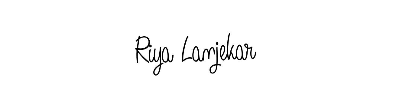 The best way (Angelique-Rose-font-FFP) to make a short signature is to pick only two or three words in your name. The name Riya Lanjekar include a total of six letters. For converting this name. Riya Lanjekar signature style 5 images and pictures png