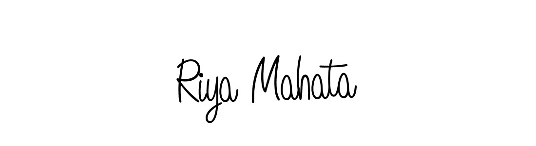 How to make Riya Mahata name signature. Use Angelique-Rose-font-FFP style for creating short signs online. This is the latest handwritten sign. Riya Mahata signature style 5 images and pictures png