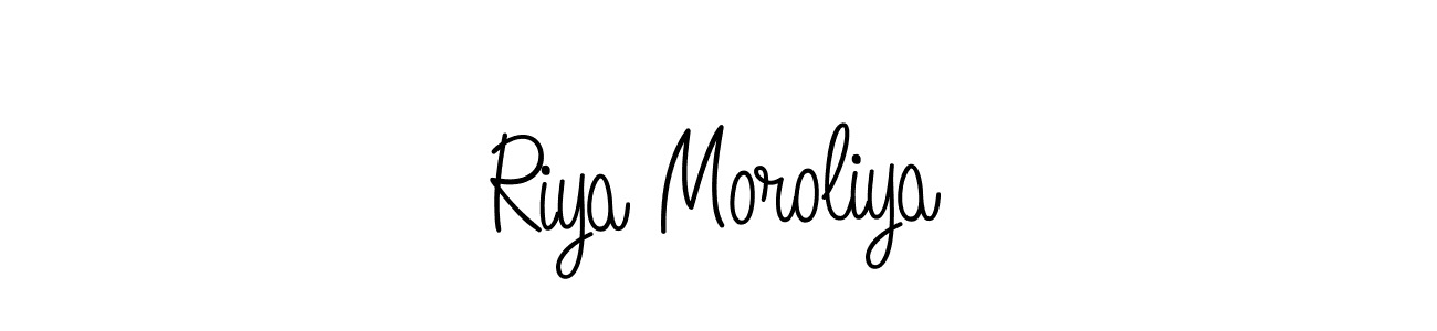 Make a beautiful signature design for name Riya Moroliya. With this signature (Angelique-Rose-font-FFP) style, you can create a handwritten signature for free. Riya Moroliya signature style 5 images and pictures png