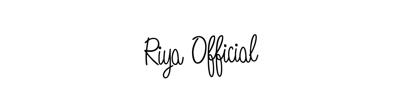Design your own signature with our free online signature maker. With this signature software, you can create a handwritten (Angelique-Rose-font-FFP) signature for name Riya Official. Riya Official signature style 5 images and pictures png