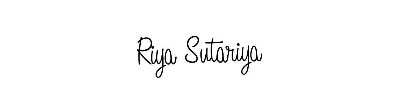 Use a signature maker to create a handwritten signature online. With this signature software, you can design (Angelique-Rose-font-FFP) your own signature for name Riya Sutariya. Riya Sutariya signature style 5 images and pictures png