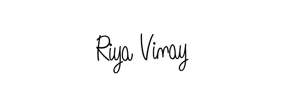 How to make Riya Vinay name signature. Use Angelique-Rose-font-FFP style for creating short signs online. This is the latest handwritten sign. Riya Vinay signature style 5 images and pictures png