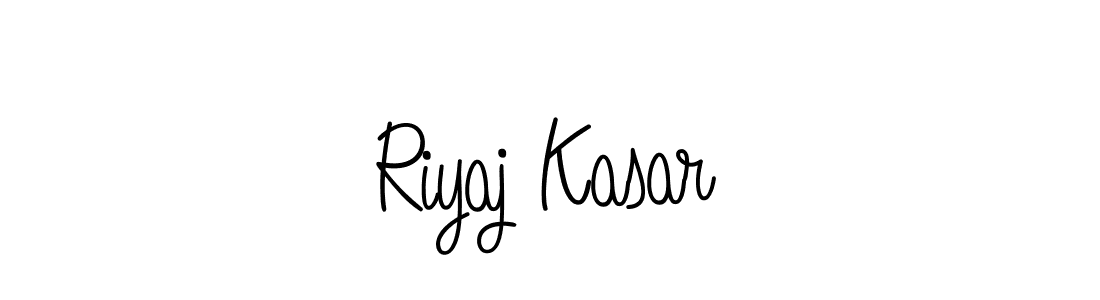How to make Riyaj Kasar name signature. Use Angelique-Rose-font-FFP style for creating short signs online. This is the latest handwritten sign. Riyaj Kasar signature style 5 images and pictures png