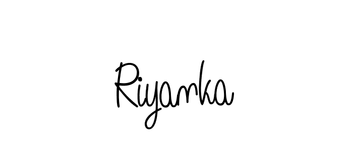 Make a beautiful signature design for name Riyanka. With this signature (Angelique-Rose-font-FFP) style, you can create a handwritten signature for free. Riyanka signature style 5 images and pictures png