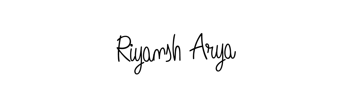 How to make Riyansh Arya name signature. Use Angelique-Rose-font-FFP style for creating short signs online. This is the latest handwritten sign. Riyansh Arya signature style 5 images and pictures png