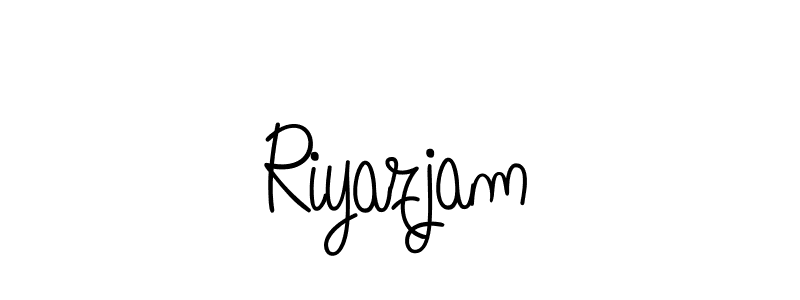 You should practise on your own different ways (Angelique-Rose-font-FFP) to write your name (Riyazjam) in signature. don't let someone else do it for you. Riyazjam signature style 5 images and pictures png