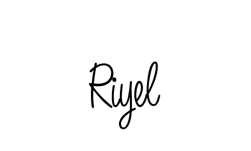 You should practise on your own different ways (Angelique-Rose-font-FFP) to write your name (Riyel) in signature. don't let someone else do it for you. Riyel signature style 5 images and pictures png