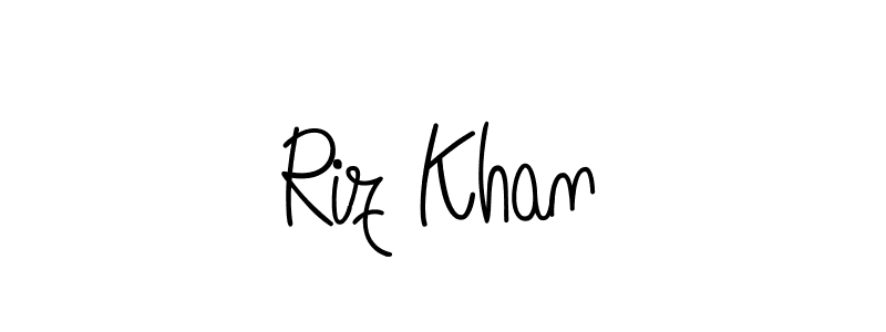 Riz Khan stylish signature style. Best Handwritten Sign (Angelique-Rose-font-FFP) for my name. Handwritten Signature Collection Ideas for my name Riz Khan. Riz Khan signature style 5 images and pictures png