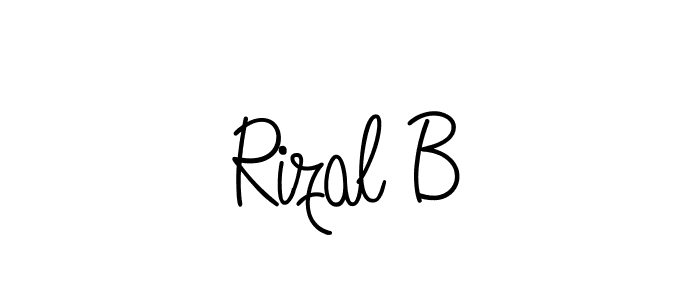 How to make Rizal B name signature. Use Angelique-Rose-font-FFP style for creating short signs online. This is the latest handwritten sign. Rizal B signature style 5 images and pictures png