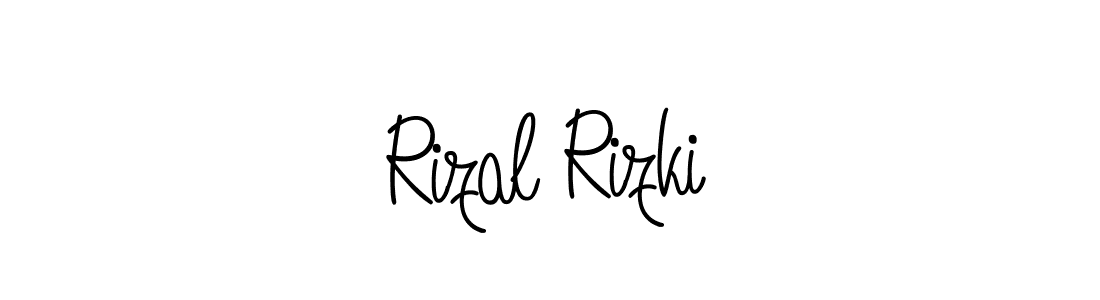 You should practise on your own different ways (Angelique-Rose-font-FFP) to write your name (Rizal Rizki) in signature. don't let someone else do it for you. Rizal Rizki signature style 5 images and pictures png