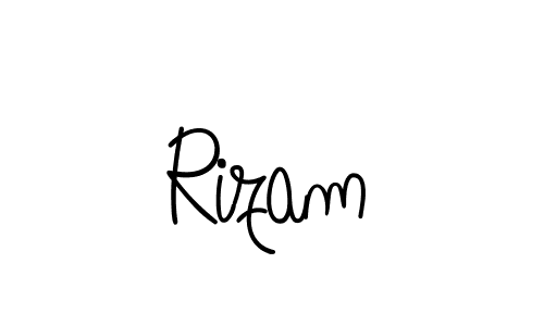 Rizam stylish signature style. Best Handwritten Sign (Angelique-Rose-font-FFP) for my name. Handwritten Signature Collection Ideas for my name Rizam. Rizam signature style 5 images and pictures png