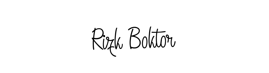 Create a beautiful signature design for name Rizk Boktor. With this signature (Angelique-Rose-font-FFP) fonts, you can make a handwritten signature for free. Rizk Boktor signature style 5 images and pictures png