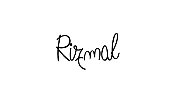 Create a beautiful signature design for name Rizmal. With this signature (Angelique-Rose-font-FFP) fonts, you can make a handwritten signature for free. Rizmal signature style 5 images and pictures png