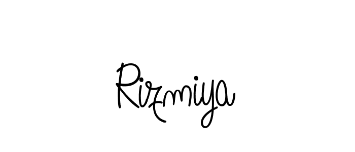 Use a signature maker to create a handwritten signature online. With this signature software, you can design (Angelique-Rose-font-FFP) your own signature for name Rizmiya. Rizmiya signature style 5 images and pictures png