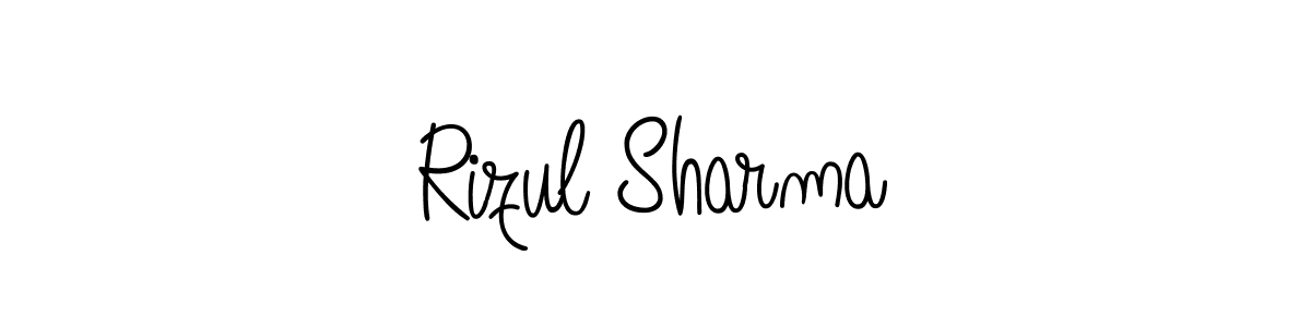 Create a beautiful signature design for name Rizul Sharma. With this signature (Angelique-Rose-font-FFP) fonts, you can make a handwritten signature for free. Rizul Sharma signature style 5 images and pictures png