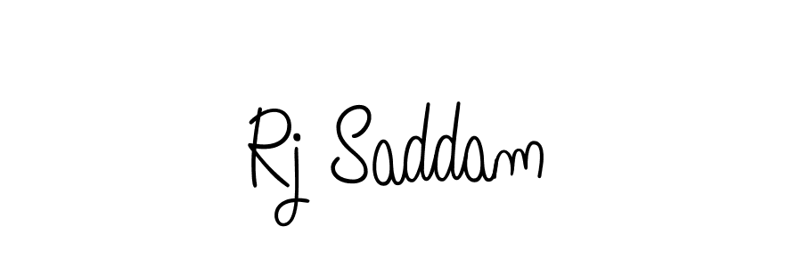 How to make Rj Saddam name signature. Use Angelique-Rose-font-FFP style for creating short signs online. This is the latest handwritten sign. Rj Saddam signature style 5 images and pictures png