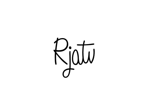 Rjatv stylish signature style. Best Handwritten Sign (Angelique-Rose-font-FFP) for my name. Handwritten Signature Collection Ideas for my name Rjatv. Rjatv signature style 5 images and pictures png