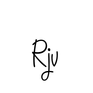 Make a beautiful signature design for name Rjv. With this signature (Angelique-Rose-font-FFP) style, you can create a handwritten signature for free. Rjv signature style 5 images and pictures png