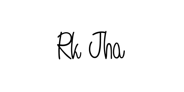 You should practise on your own different ways (Angelique-Rose-font-FFP) to write your name (Rk Jha) in signature. don't let someone else do it for you. Rk Jha signature style 5 images and pictures png