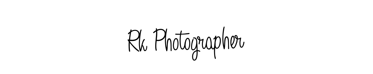 Rk Photographer stylish signature style. Best Handwritten Sign (Angelique-Rose-font-FFP) for my name. Handwritten Signature Collection Ideas for my name Rk Photographer. Rk Photographer signature style 5 images and pictures png